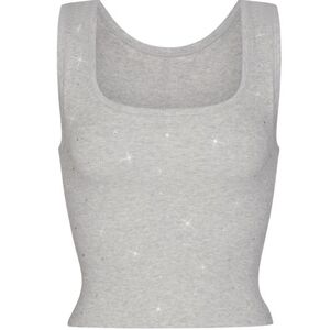 Skims Swarovski Gray Tank Top